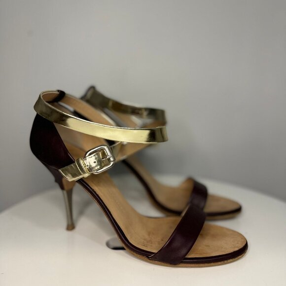 Giuseppe Zanotti Sandals - Chocolate w/ Gold Ankle Wrap, EU 41 (US/Canada 10) - Picture 3 of 7